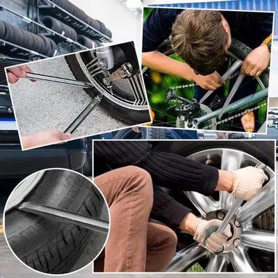 Robuste Metall Reifenheber Set von 3 für Fahrrad, Roller und Motorrad