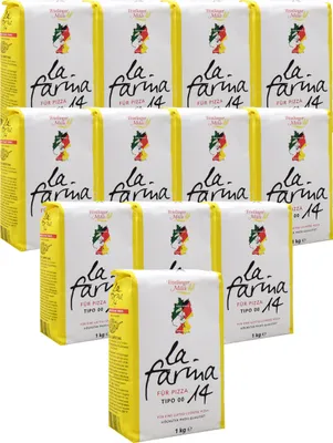 Produktbild von BIELMEIER Pizzamehl 14% Protein Tipo 00 (T405) 12 Stück á 1kg Küchenmeister