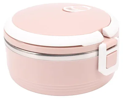 Isolierte Lunchbox aus Edelstahl, 7,7 oz, rund, rosa