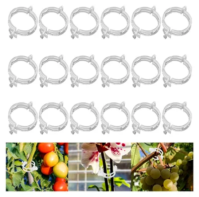Produktbild von Pflanzenstützklammer, 100 Stück Tomatenclips, kleine Pflanzenklammern, Kletterhilfe für Pflanzen, Kunststoff-Tomatenklammern für Kletterpflanzen (Weiß)