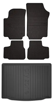 Produktbild von SolidPRO Gummifußmatten + Kofferraumwanne für Volkswagen Up! 2011-2023 5-tlg – Wielganizator