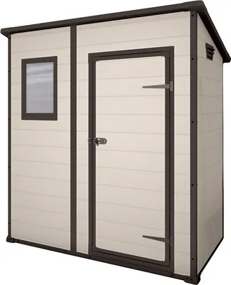 Produktbild von Keter Manor Pent 6x4, Kunststoff-Schuppen, Einzelbild, Schuppendach, Braun, Braun, 1 Tür(en)