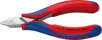 Obrázek produktu pro Knipex 77 52 115, Diagonální kleště, Ocel, Plast, Modrá, Červená, 115 mm, 77 g