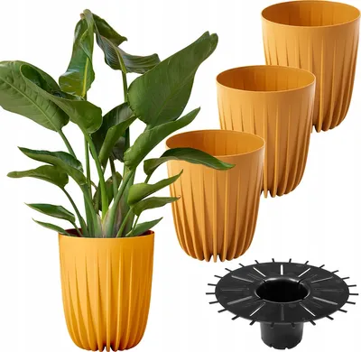 Produktbild von Lamela 3er-Set Blumentopf | Mira | ECO | Orange | 19 cm