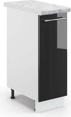 Produktbild von Apothekerschrank Vicco Fame-Line Anthrazit Hochglanz 30 cm , AP Marmor, Model 46624