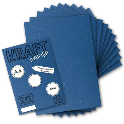 Kraftpapier DIN A4, 120 g/m², braun, 25 Blatt, Recyclingpapier