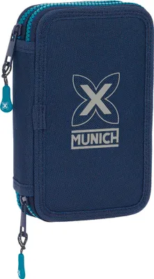 Produktbild von Doppel-Federtasche Munich Nautic Marineblau 12.5 x 19.5 x 4 cm 28 Stücke