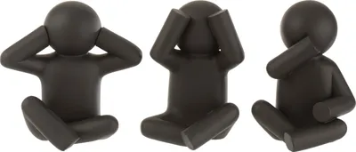 Produktbild von J-Line P'tit Maurice Sitzend Hören/Sehen/Schweigen Poly Schwarz 3 Sortiert
