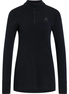 Image de Natural Merino 260 Base Layer Half Zip, Femme - Odlo, Couleur:15000 black, Taille:L