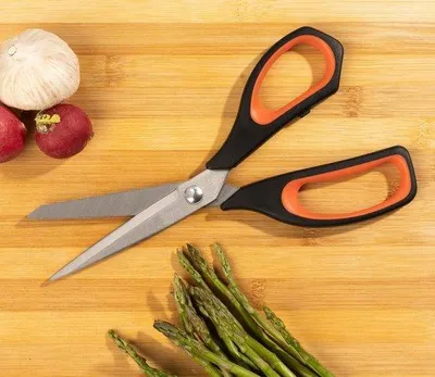 Produktbild von Famanu Küchenschere für Fleisch und Knochen - 23,5 cm, Edelstahl, schwarze Griffe