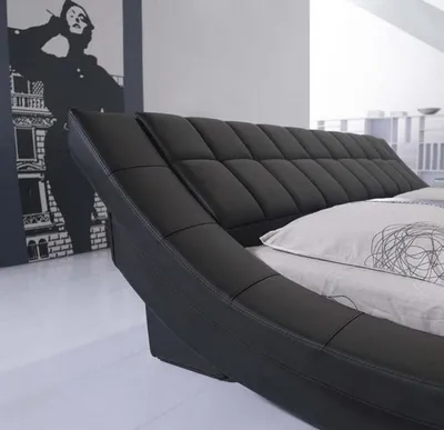 Immagine prodotto di Letto Nero Camera da letto JV Mobili Superficie sdraiata 180x200 Camera da letto Similcuoio