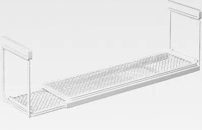 Produktbild von Unterregal Hängekorb aus Metall, Unter Regal Aufbewahrungskorb mit Verstellbarer 40-70cm Regal Organizer Hängendes Unterschrankregal für Küche, Büro Küchenschränken Kleiderschränken (Weiß)