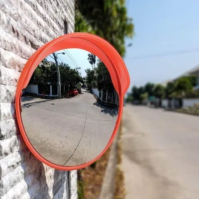 Runde Verkehrsspiegel 45 cm - Konvexer Sicherheitsspiegel für optimale Sichtbarkeit und Sicherheit - Inklusive