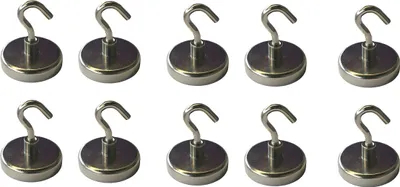 Produktbild von 10 Stück Magnethaken - Halter mit Traglast von bis zu 6 kg 35x7mm