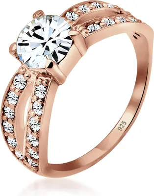 Produktbild von ELLI Solitär Ring aus 925er Sterling Silber mit Swarovski® Kristallen