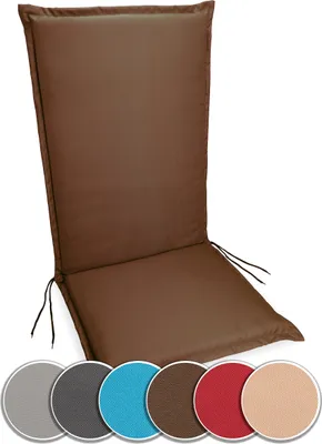 Produktbild von sunnypillow 1 Stück Gartenstuhlauflage  120 x 50  extra Dicke 9cm  Hochlehner Auflage waschbar wasserdicht  Polsterauflagen Outdoor Stuhlauflage Polster Sitzkissen Gartenstuhl  Braun