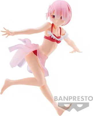 Productafbeelding van Banpresto Ram Celestial Vivi, figuur uit Re:Zero - Starting Life in Another World, 18 cm, roze. Kleur: roze. Maat: one size