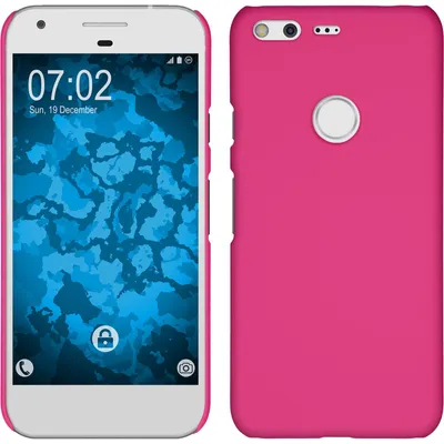 Produktbild von PhoneNatic Case kompatibel mit Google Pixel - Hülle pink gummiert Hard-case + 2 Schutzfolien
