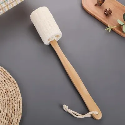 Produktbild von Luffa-Badebürste 37 x 10 cm mit langem Griff für Rücken und Körper