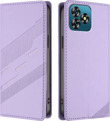 Produktbild von Hülle für Oukitel C53, Kunstleder Brieftaschen Handyhülle mit Kartenfach und Standfunktion Violett