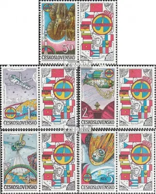 Produktbild von Briefmarken Tschechoslowakei 1984 Mi 2758Zf-2762Zf mit Zierfeld (kompl.Ausg.) postfrisch Kosmos