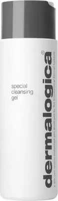 A white bottle of Dermalogica Special Cleansing Gel with a gray cap.