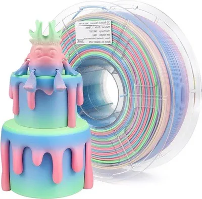 Produktbild von 3D-Druck PLA-Druckmaterial 175 mm - Regenbogentöne - 1 kg/22 lb - hohe Maßgenauigkeit