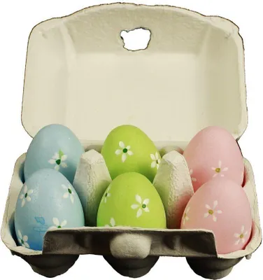 Produktbild von HAAC 12 Stück Ostereier Deko Eier Eierset Ostern bunt mit Blumen Kunststoff 7 cm