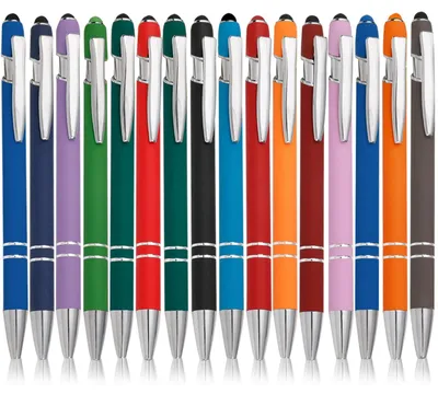 Productafbeelding van 16 Stuks 2-in-1 Stylus en Balpen met Inklapmechanisme