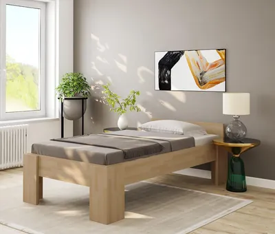 Produktbild von Holzbett 90x200 Bett Komforthöhe - (2990)