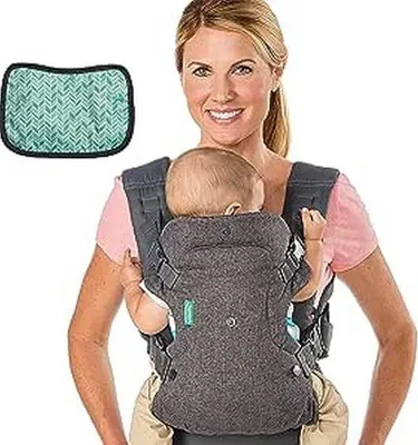Obrázek produktu pro Čtyřbodový nosič s podbradníkem – tváří v tvář – ergonomické nošení vpředu i na zádech – novorozenci a starší děti 8–32 liber / 3,6–14,5 kg