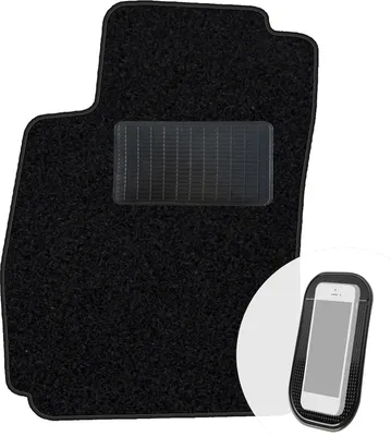 Produktbild von moto-MOLTICO Fahrer Fußmatte Auto Velours Fahrerseite Autoteppiche Schwarz Fahrermatte 1-teilig passend für Chevrolet Aveo ab 2011