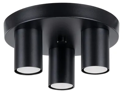 Zdjęcie produktu dla Plafon LAGOS 3P czarny 3xGU10 10W stal 12x25x25cm Sollux Lighting