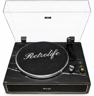 Immagine prodotto di Giradischi Bluetooth con altoparlanti KZ001, 33/45 giri al minuto, nero