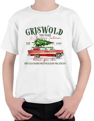 Produktbild von Griswold Tree Farm Christmas Tradition Vintage Car Holiday Uni Kinder T-Shirt, Weiß, 104