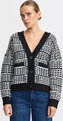 Produktbild von Ichi IHAmbis Damen Strickjacke Cardigan mit 3-Knopf-Form aufgesetzten Taschen Loose fit