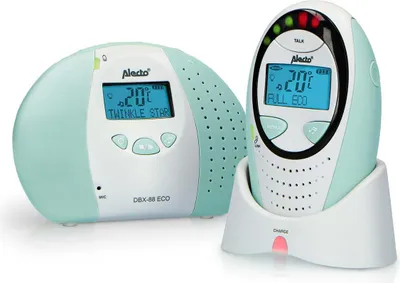 Produktbild von Alecto DBX-88MT - DECT Babyphone mit Full ECO-Modus und Display, weiß/minzgrün