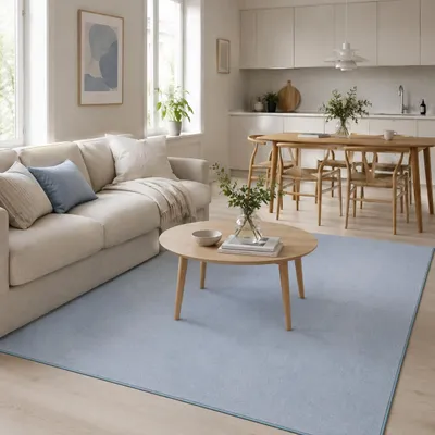 Produktbild von Hochflor Velours Teppich Luna Blau, Größe:160x200 cm, KI-generiertes Bild