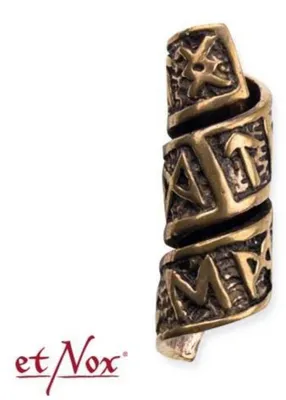 Produktbild von Bartschmuck Wikinger: etNox Bartperle „Runen“ aus Bronze