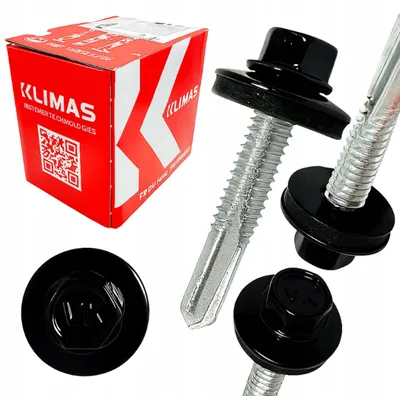 Produktbild von KLIMAS WSS Selbstbohrschrauben für Blech Metall RAL 9005 Tiefschwarz 5,5 x 32 mm 250 Stk.