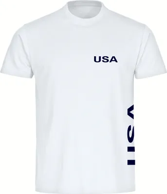 Produktbild von multifanshop Herren T-Shirt - USA - Brust & Seite, weiß, Größe 4XL
