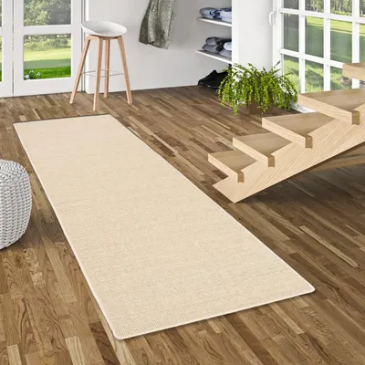 Produktbild von Sisal Natur Läufer Teppich Astra Hirse, Größe:80x400 cm
