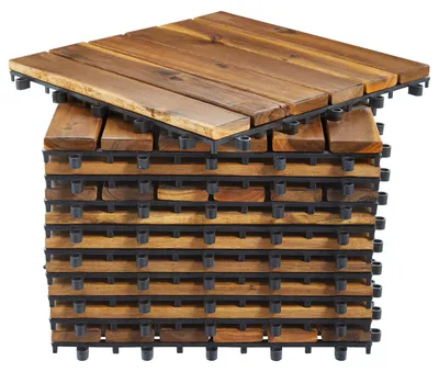 Produktbild von home24 Terrassenfliese - 33er-Set - Akazie Massiv