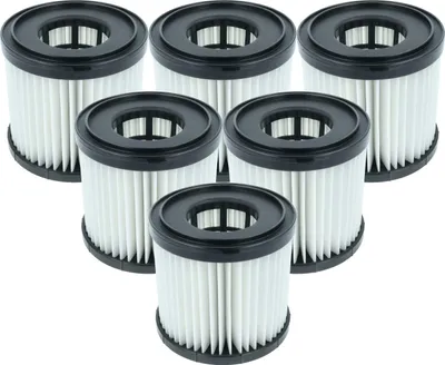 Produktbild von vhbw 6x Faltenfilter kompatibel mit Hart HPWD01B Staubsauger - Patronenfilter Schwarz Weiß