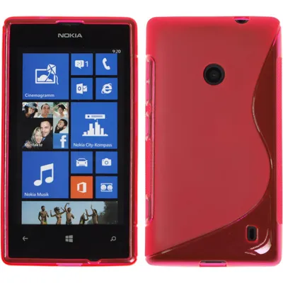Produktbild von PhoneNatic Case kompatibel mit  Nokia Lumia 520 - pink Silikon Hülle S-Style + 2 Schutzfolien
