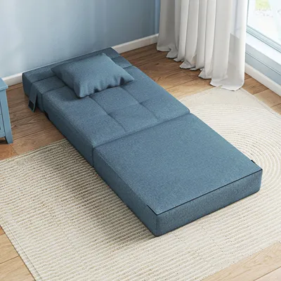 Produktbild von Schlafsessel Relaxsessel Gästebett. abnehmbarer Bezug, 70 cm x 70 cm x 61 cm, Dunkelblau, Blau, für Schlafzimmer, wetterfest