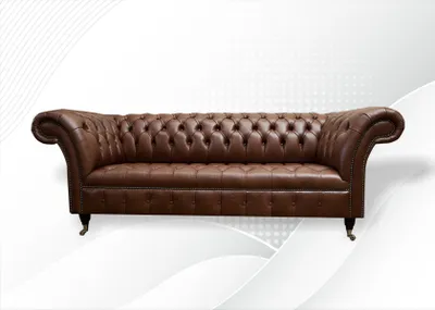 Produktbild von Chesterfield Couch Polster Sofas Klassische Leder 3 Sitzer Couchen Sofa Braun