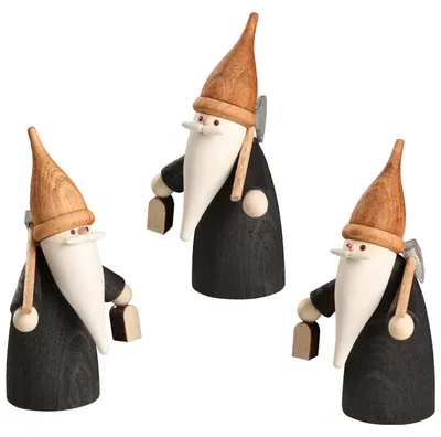 Imagen del producto de Bergwichtel, juego de 3 figuras (7 cm) de Seiffener Volkskunst