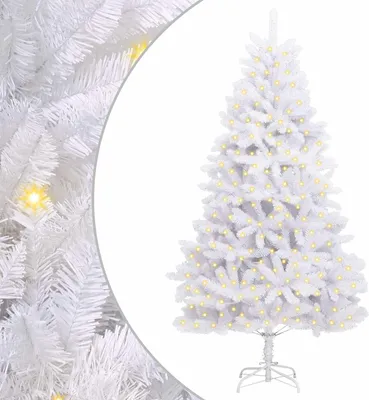 Produktbild von vidaXL Künstlicher klappbarer Weihnachtsbaum Weiß 240 cm PVC und Stahl