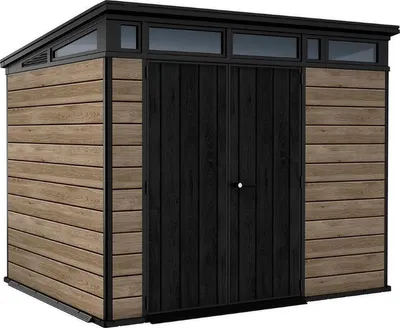 Image de KETER Pent Signature Maison de jardin horizontale 9x7, 279 x 226 x 216 cm, frêne KETER 259819